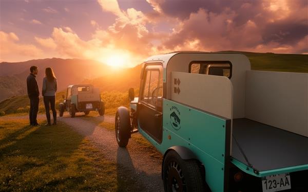 E-Pottok Rando coucher soleil